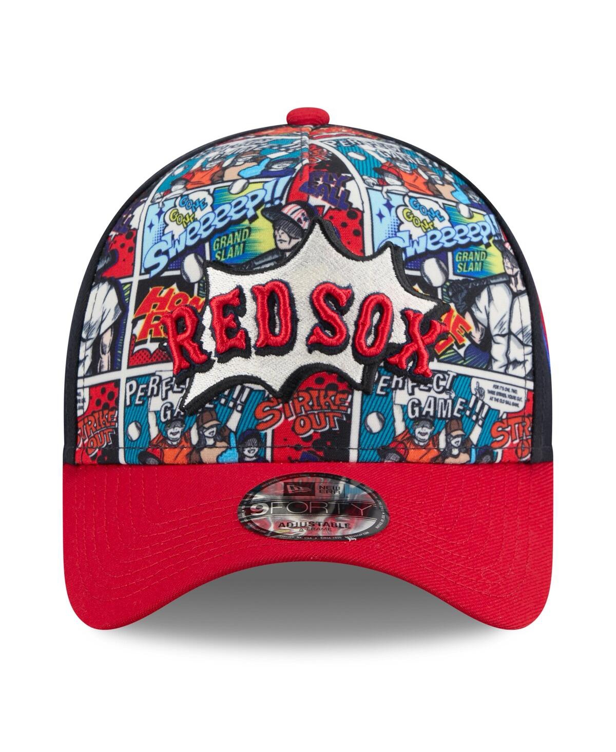 New Era Big Boys And Girls Navy/red Boston Red Sox 2025 Mlb Diamond Hero Edition A-frame 9forty Adjustable H In Multi