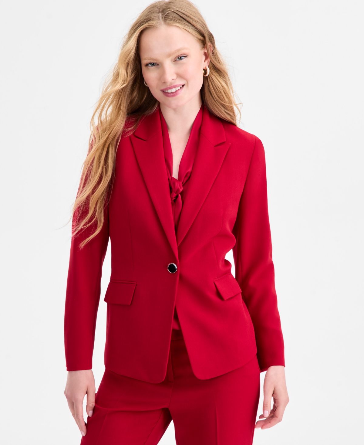 Kasper Women's Peak-Lapel Single-Button Blazer