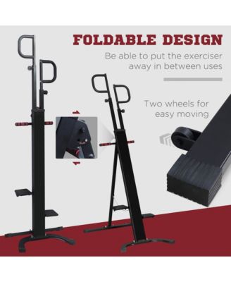 Folding Vertical Climber Height Adjustable with LCD Monitor and Wheels
