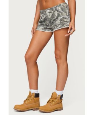 Womens Joyce Camo Low Rise Denim Shorts