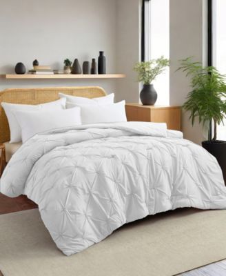 UNIKOME All Season Pintuck Down Alternative Comforter, Full/Queen