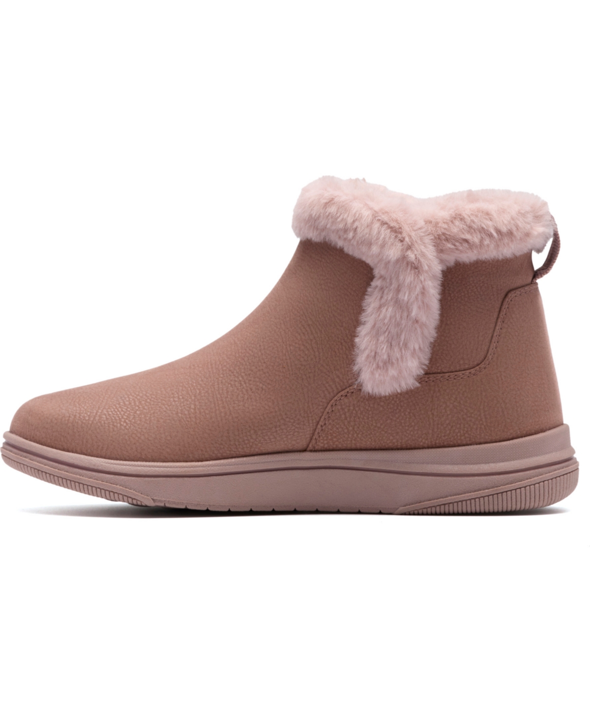 Clarks Women's Cloudsteppers Breeze Fur Wedge Ankle Boots In Purple