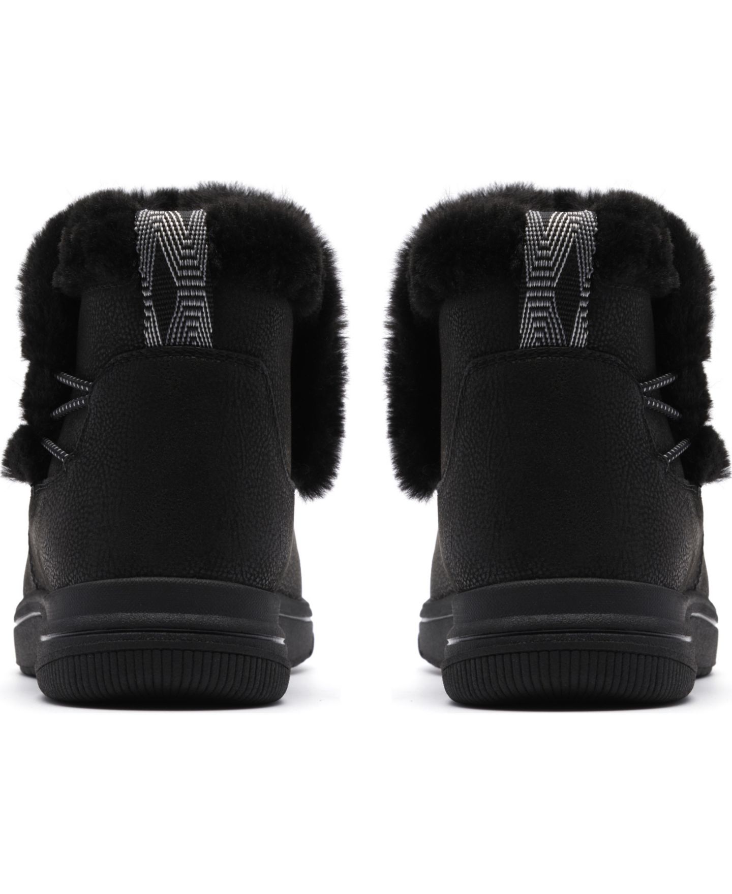 Женские ботинки Clarks Breeze Faux Fur Round Toe Booties, цвет: Чёрный — фото 3