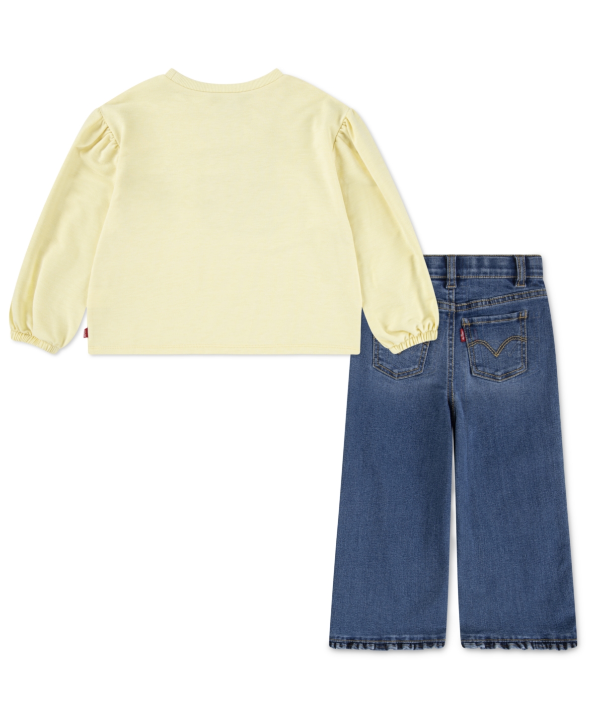 Levi's Baby Girls Bear Graphic Top And Wide-leg Jeans, 2 Piece Set In Multi