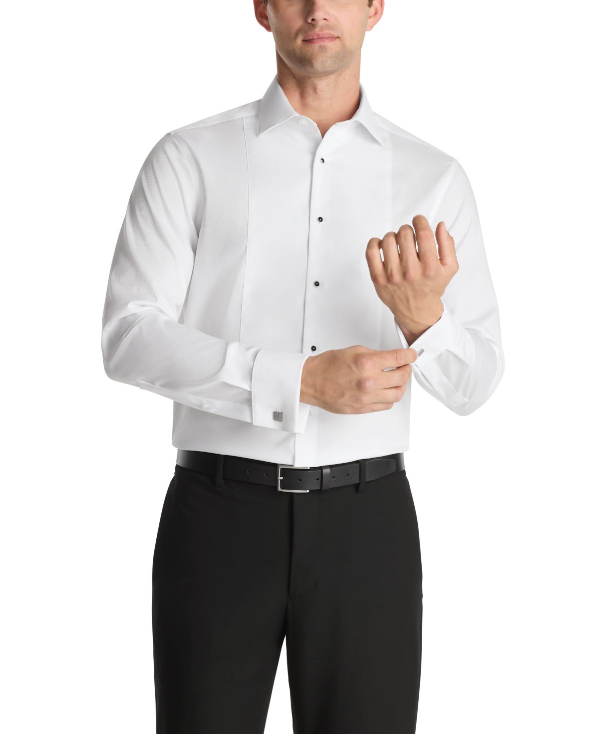 Мужская приталенная рубашка с французскими манжетами