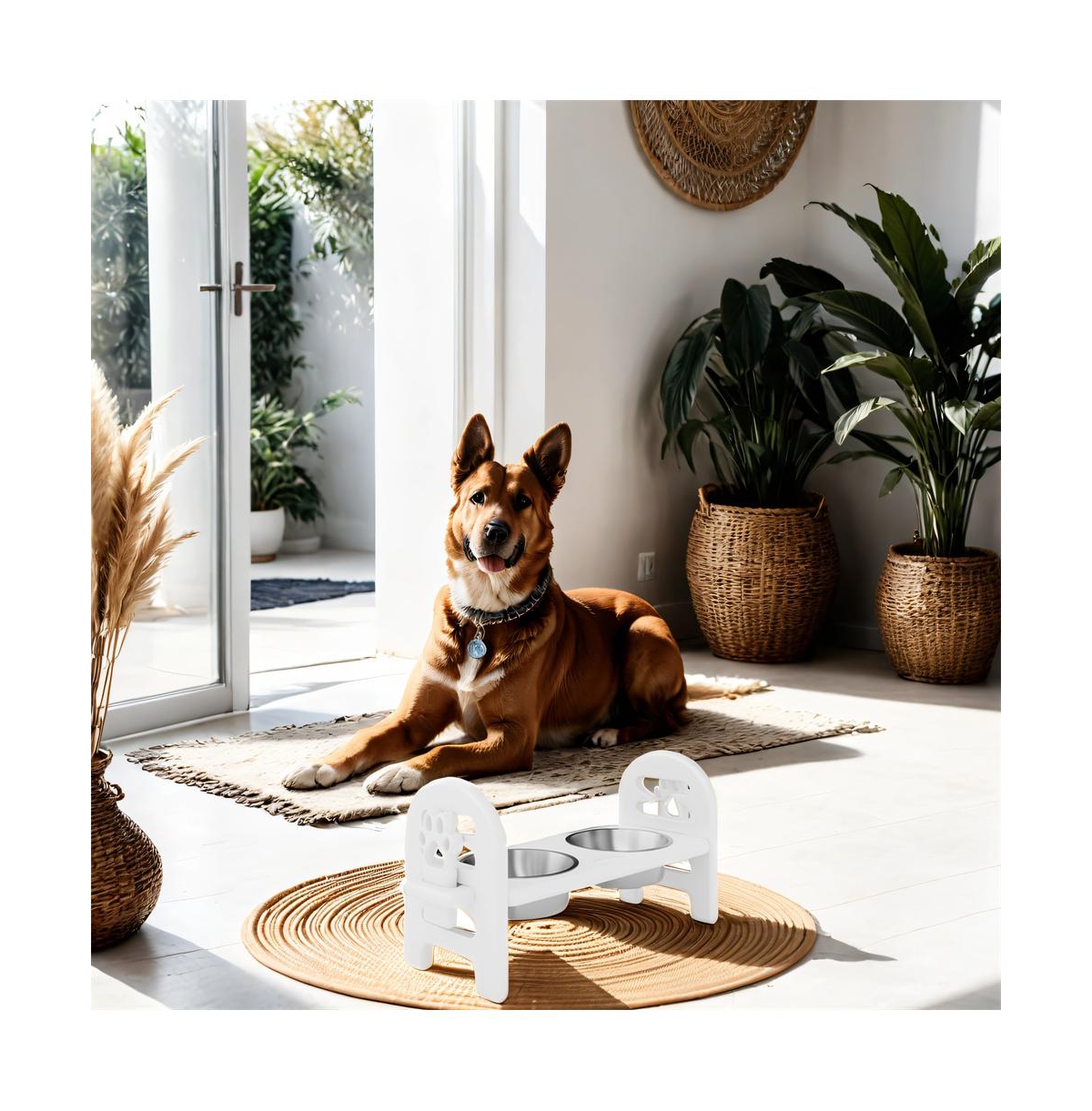 Aostirmotor Multi-Functional Adjustable Pet Dish Outdoor Indoor Use Non-Slip Base & Compact Storage