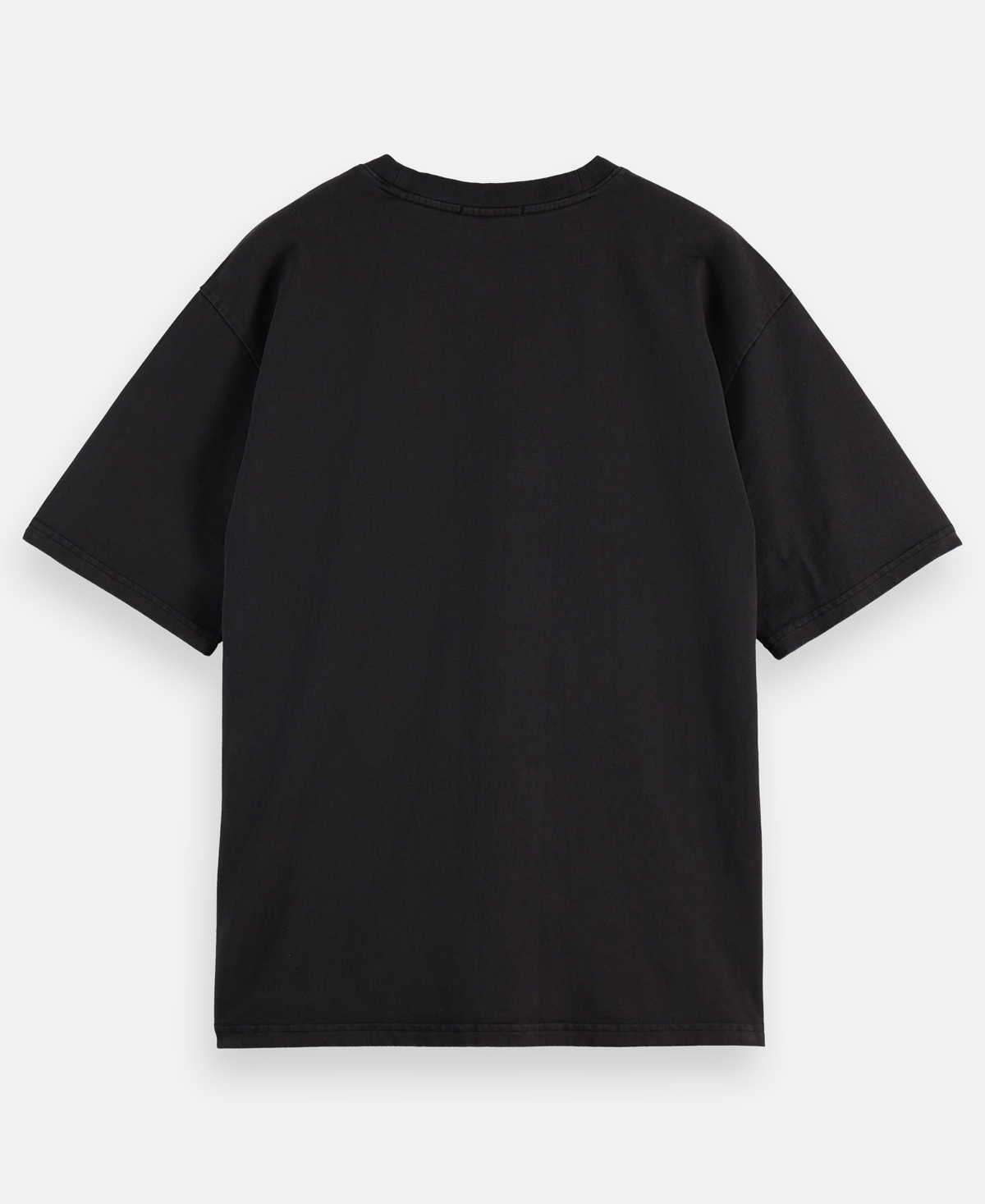 Scotch & Soda Loose Fit Over Dyed Graphic Tee In Black