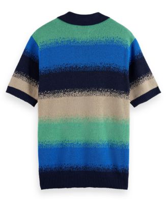 Men's Relaxed Fit Short Sleeve Striped Polo Shirt