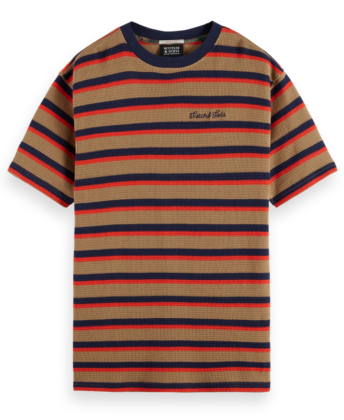 Scotch & Soda Men's Waffle Stripe Short Sleeve T-Shirt