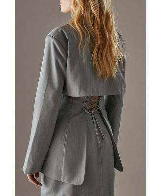 Women's Deconstructed Lace Up Blazer