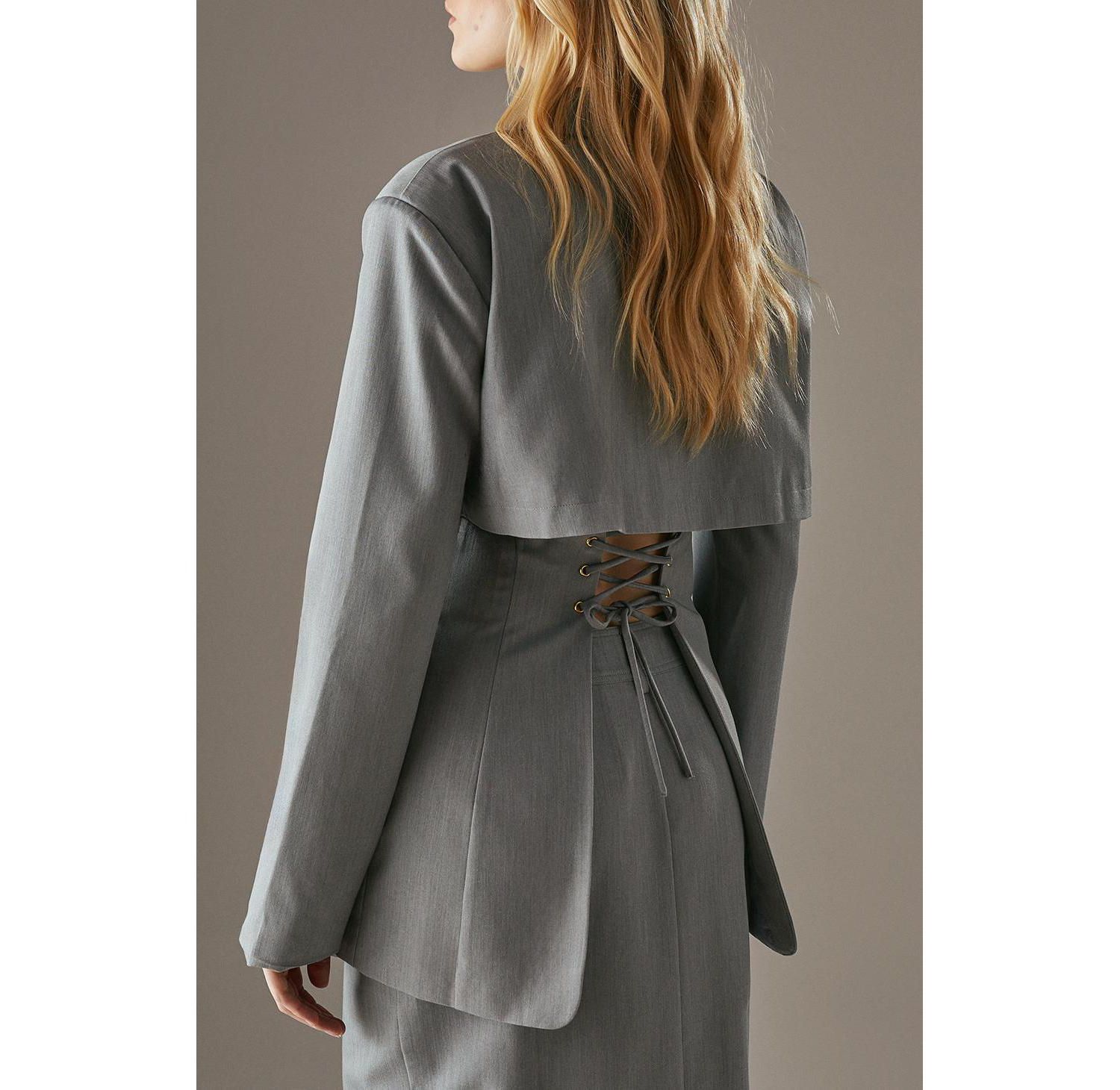 Women's Deconstructed Lace Up Blazer