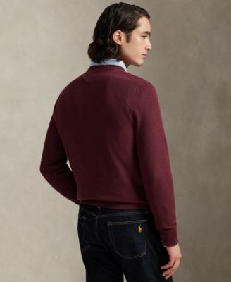 Men's Textured Cotton Crewneck Sweater