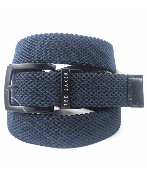 Мужской ремень Ted Baker Reversible Stretch Web Belt, цвет: Тёмно-синий / Чёрный