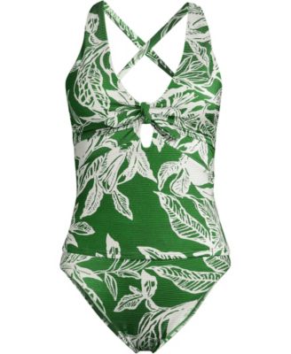 Women's Shine Ribbed Tankini Top and High Waisted Bottom Swimsuit Set