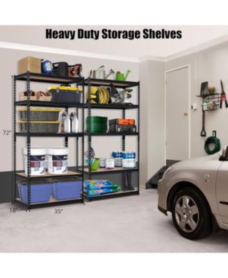 Heavy Duty Storage Shelves, 5-Tier Adjustable Garage Shelving Unit, Metal Storage Utility Rack Shelf for Warehouse, Pantry, Kitchen, Basement, 35" W x 18" D x 72" H, Black