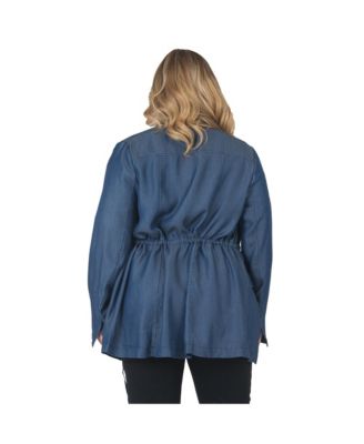 Plus Size Tencel Denim Trenchcoat