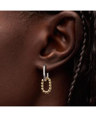 Drop Earrings - Ash Double Mini Two Tone