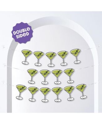 A Tini Bit Older Garland Banner, 30 Feet Cord, 15 Double-Sided Martini Glasses