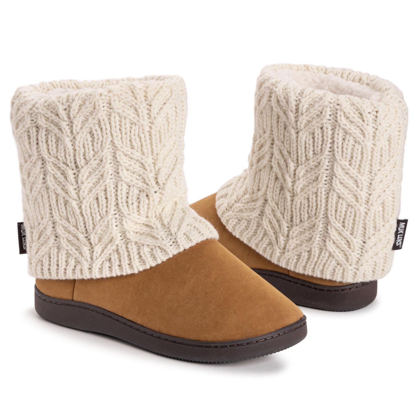 Женские тапочки MUK LUKS Raquel Slippers, цвет: Слоновая кость — фото 9