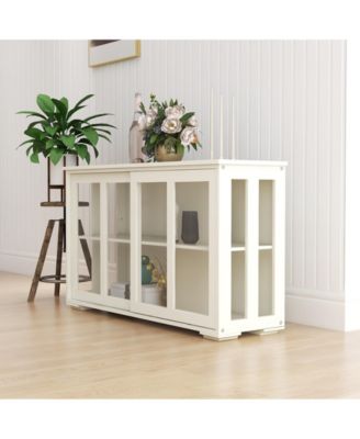 Kitchen Storage Cabinet with Glass Door for Pantry or Dining Room