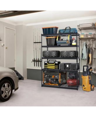 48x24x72 Inch Garage Shelving Heavy Duty, Storage Shelves 2500Lbs Capacity, Adjustable Metal Shelving Unit, 5 Tier Industrial Shelves for Basement Workshop