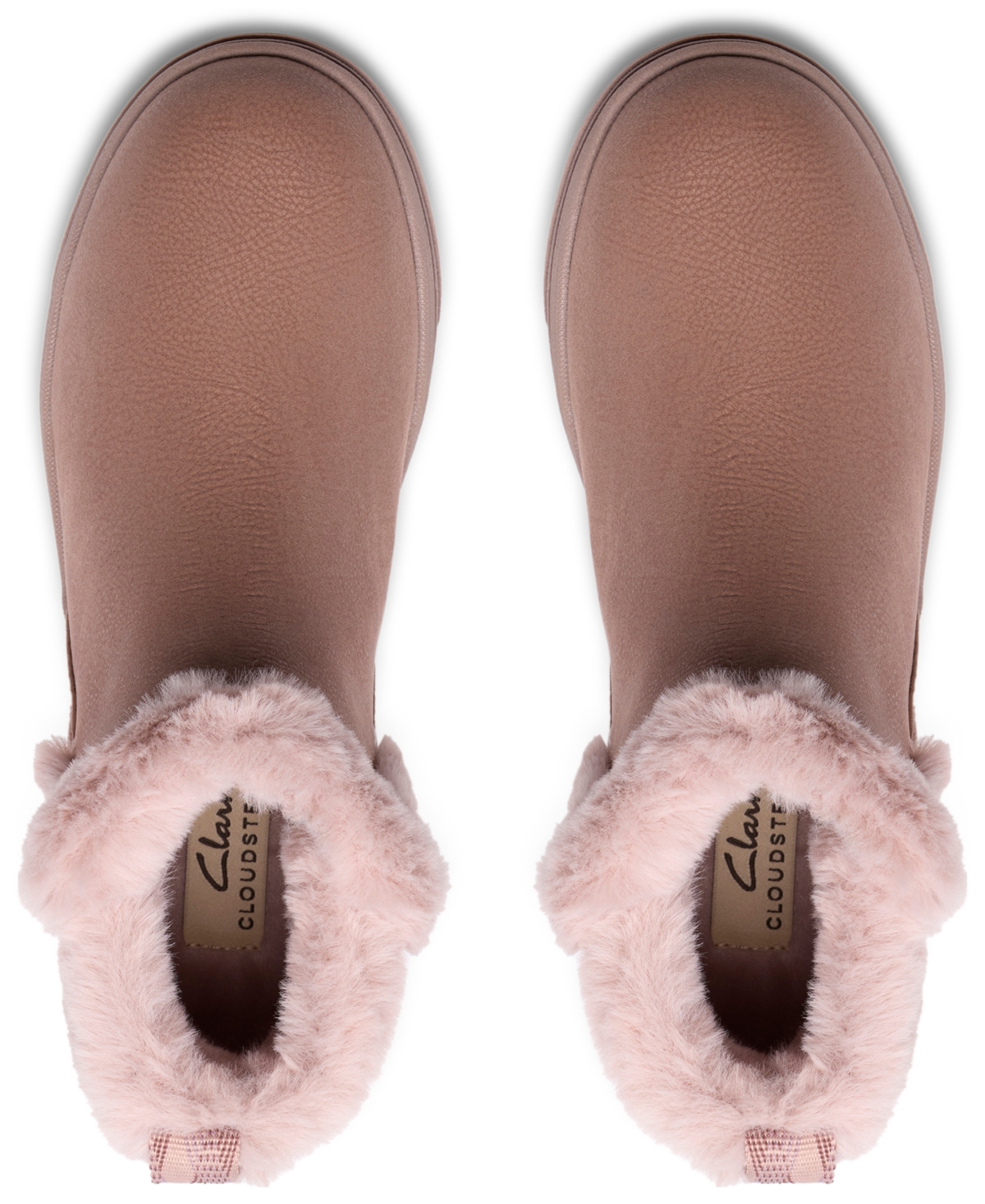 Clarks Women's Cloudsteppers Breeze Fur Wedge Ankle Boots In Purple