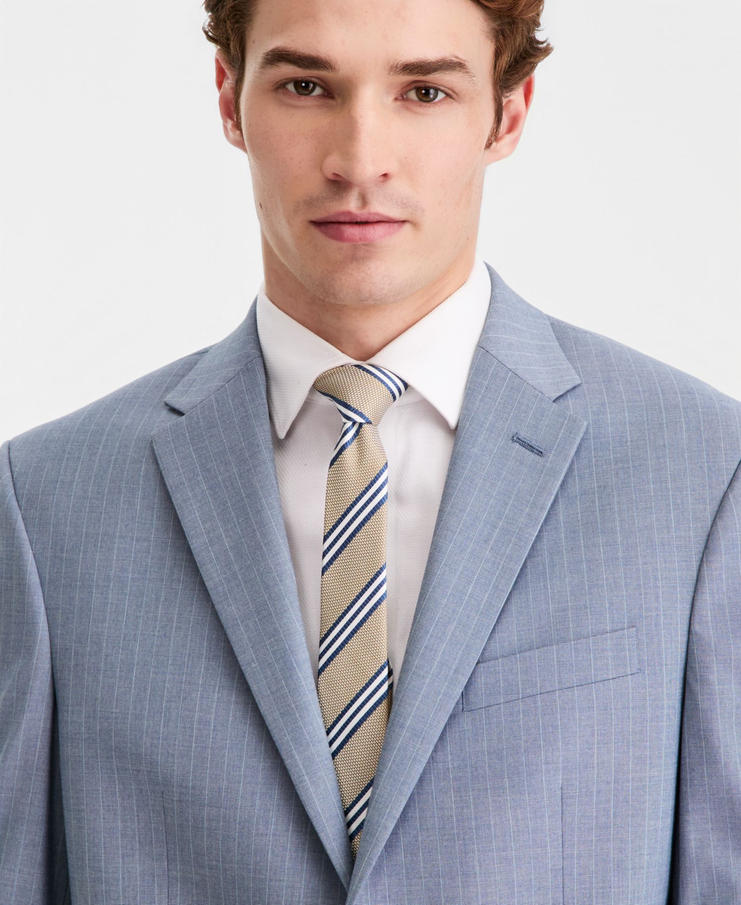 Men's Pinstripe Slim-Fit Techni-Cole Suit Separate Jacket