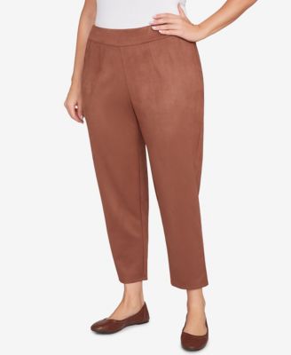Plus Size Solid Faux Suede Pants