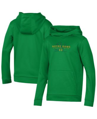 Under Armour - Big Boys and Girls Green Notre Dame Fighting Irish Team Fleece Pullover Hoodie