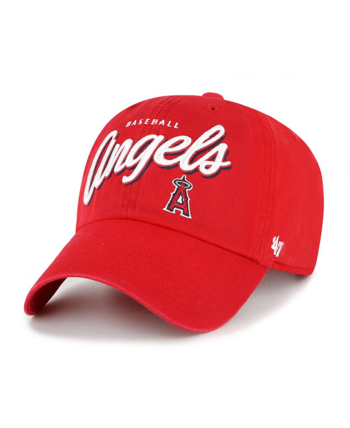 47 Brand Women's Red Los Angeles Angels Ariana Clean Up Adjustable Hat In Red