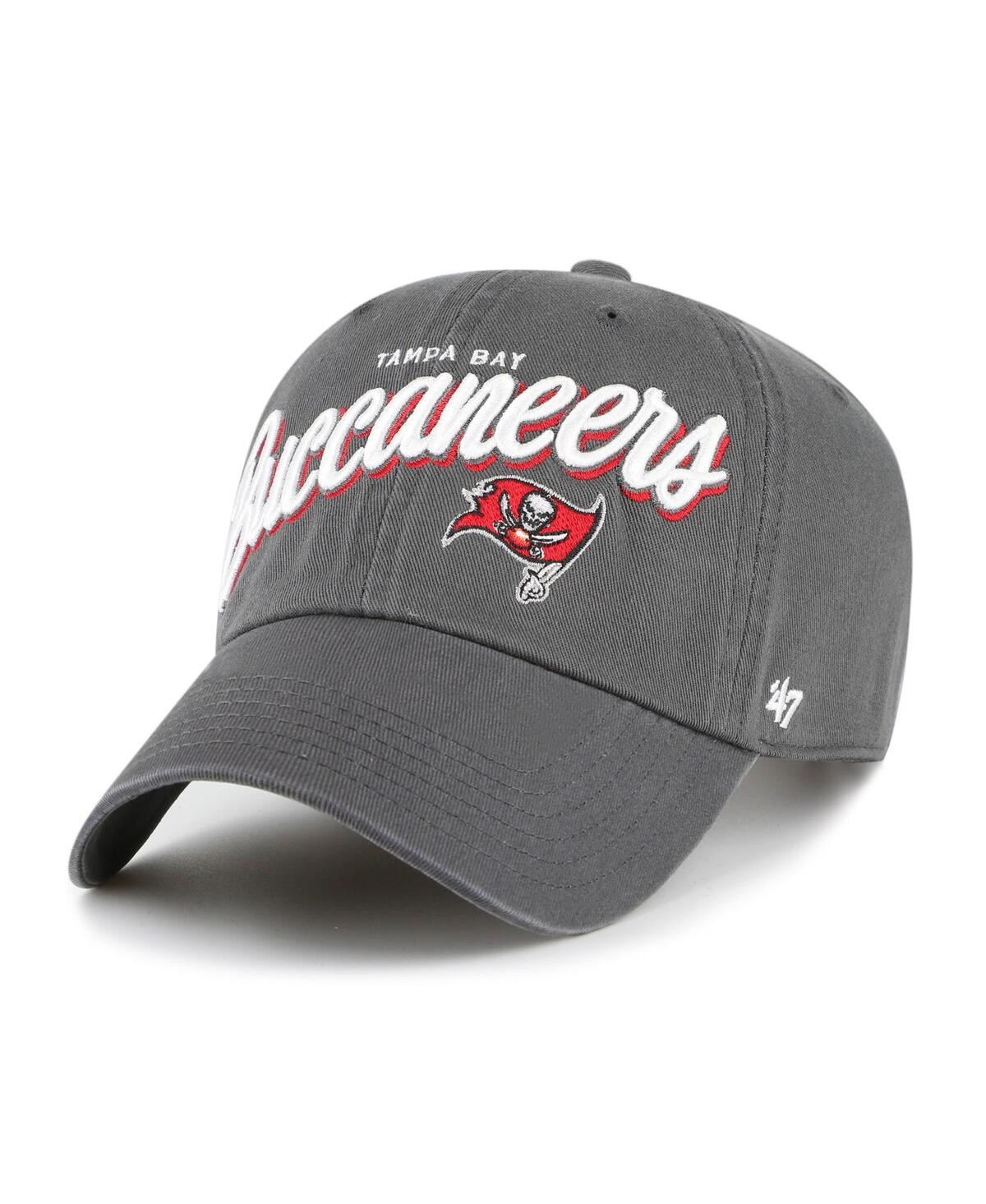 47 Brand Women's Graphite Tampa Bay Buccaneers Ariana Clean Up Adjustable Hat In Gray