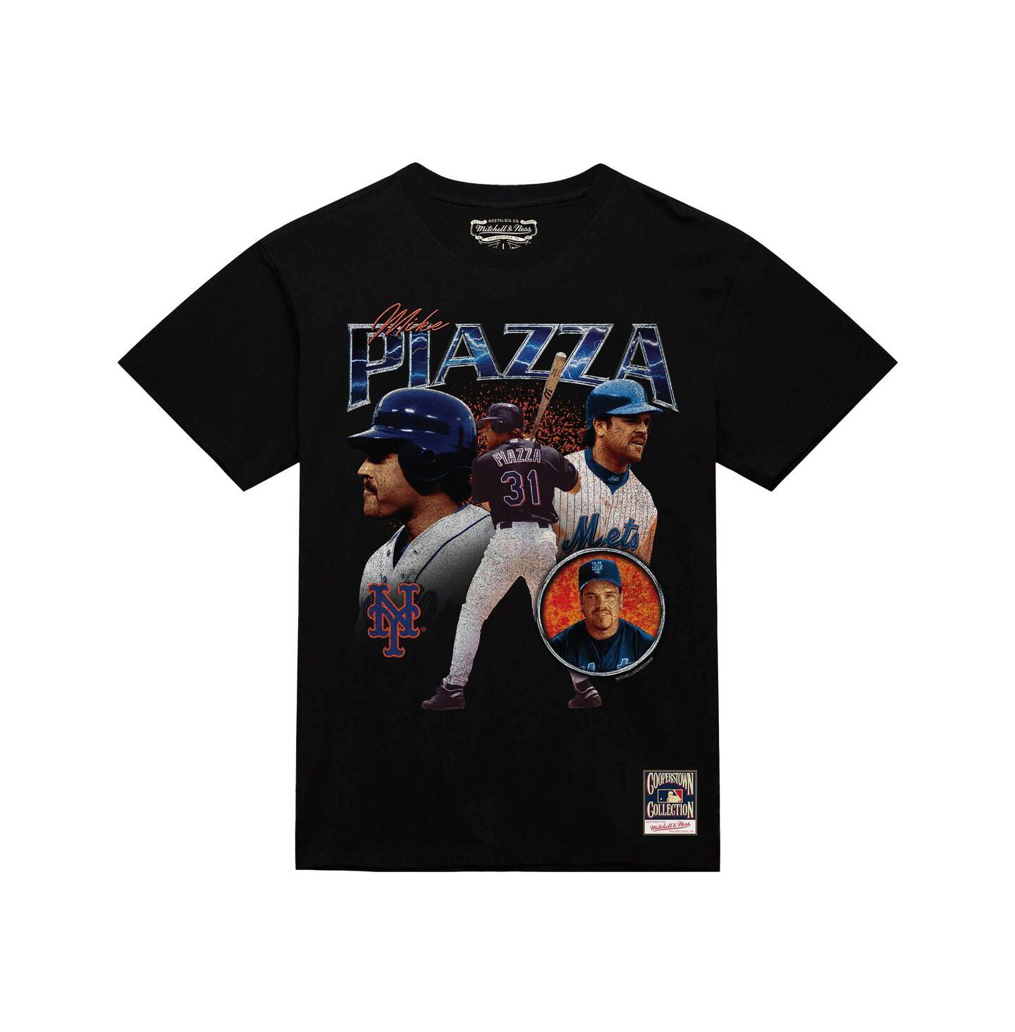 Мужская футболка Mitchell & Ness Mike Piazza Black New York Mets 2000 Subway Series 25th Anniversary Power — фото 3