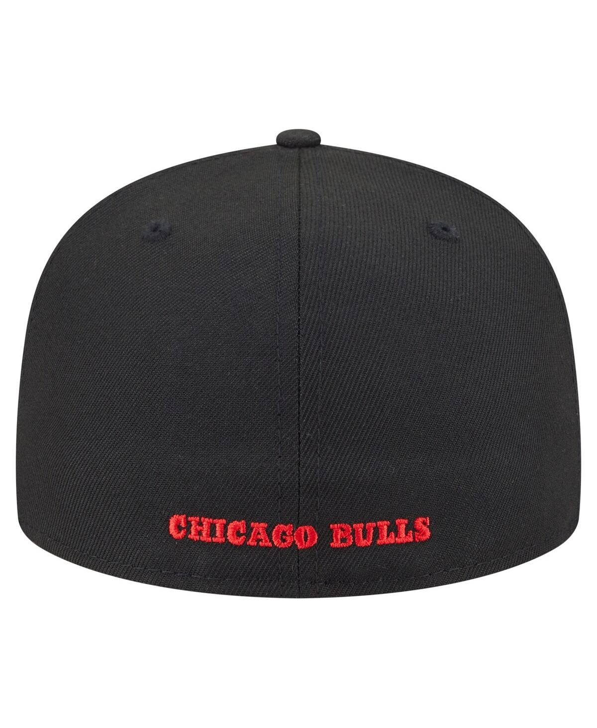 New Era Men's Black Chicago Bulls Deceptor 59fifty Fitted Hat In Black