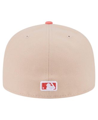 Men's Light Beige/Coral Chicago Cubs Two-Tone Color Pack A-Frame 59FIFTY Fitted Hat