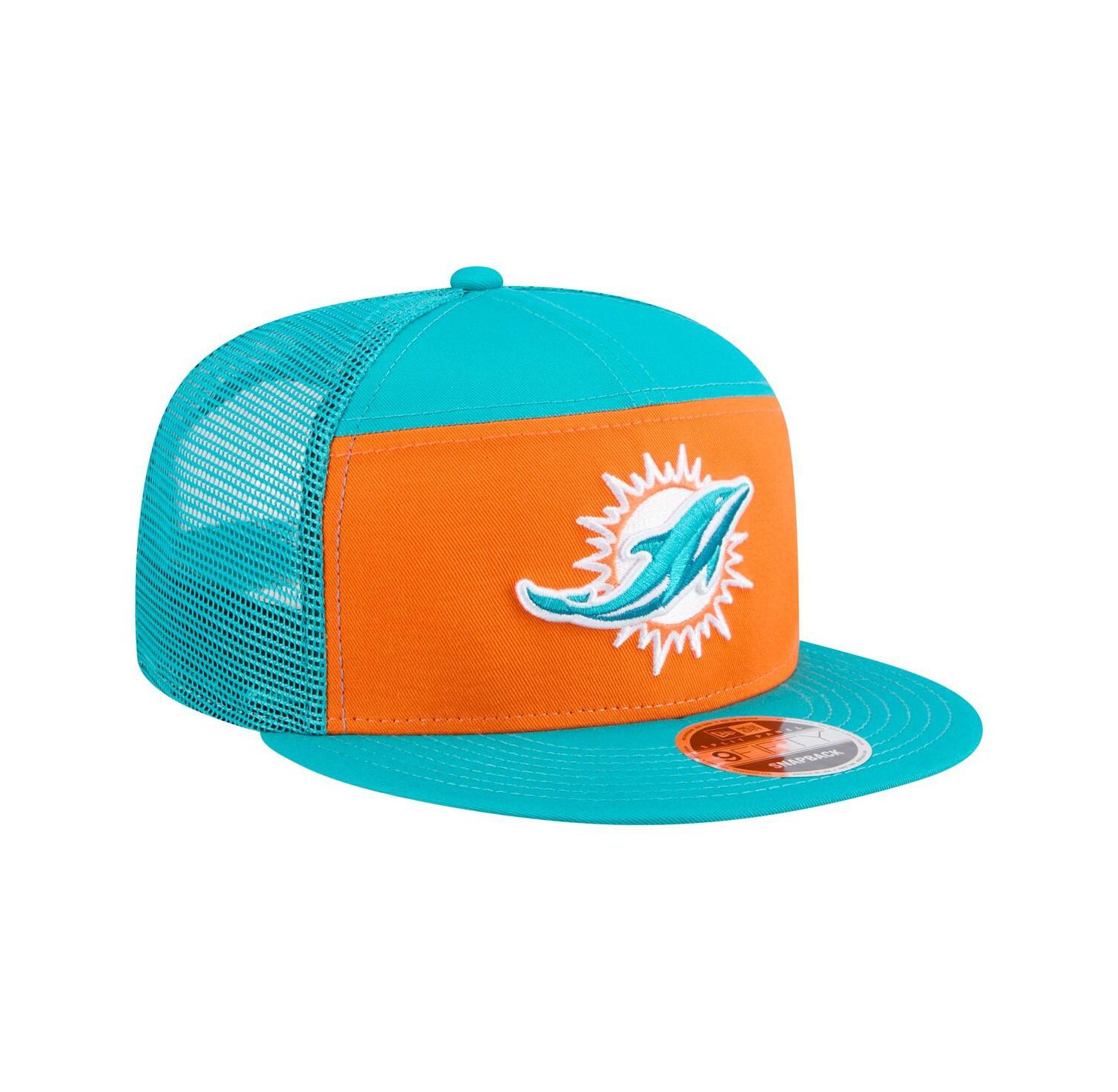 Men's Orange/Aqua Miami Dolphins Outdoor Split Panel 9FIFTY Snapback Hat