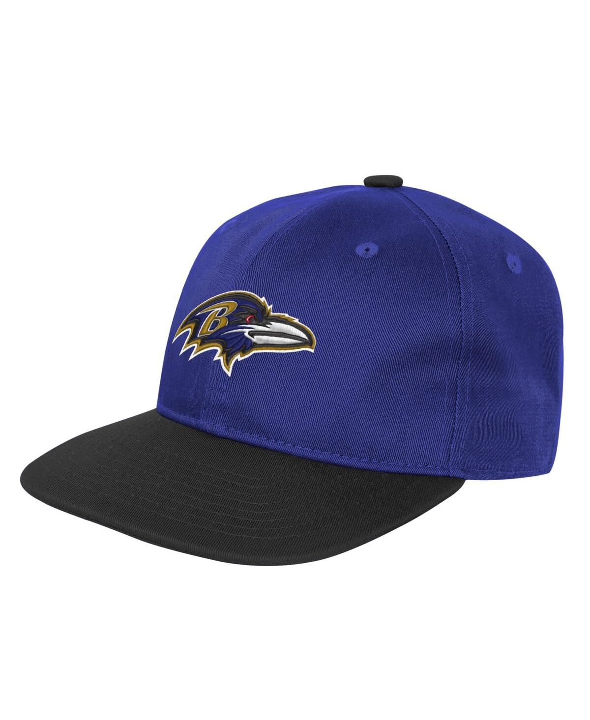 Outerstuff Big Boys And Girls Purple Baltimore Ravens True Retro Adjustable Hat In Blue