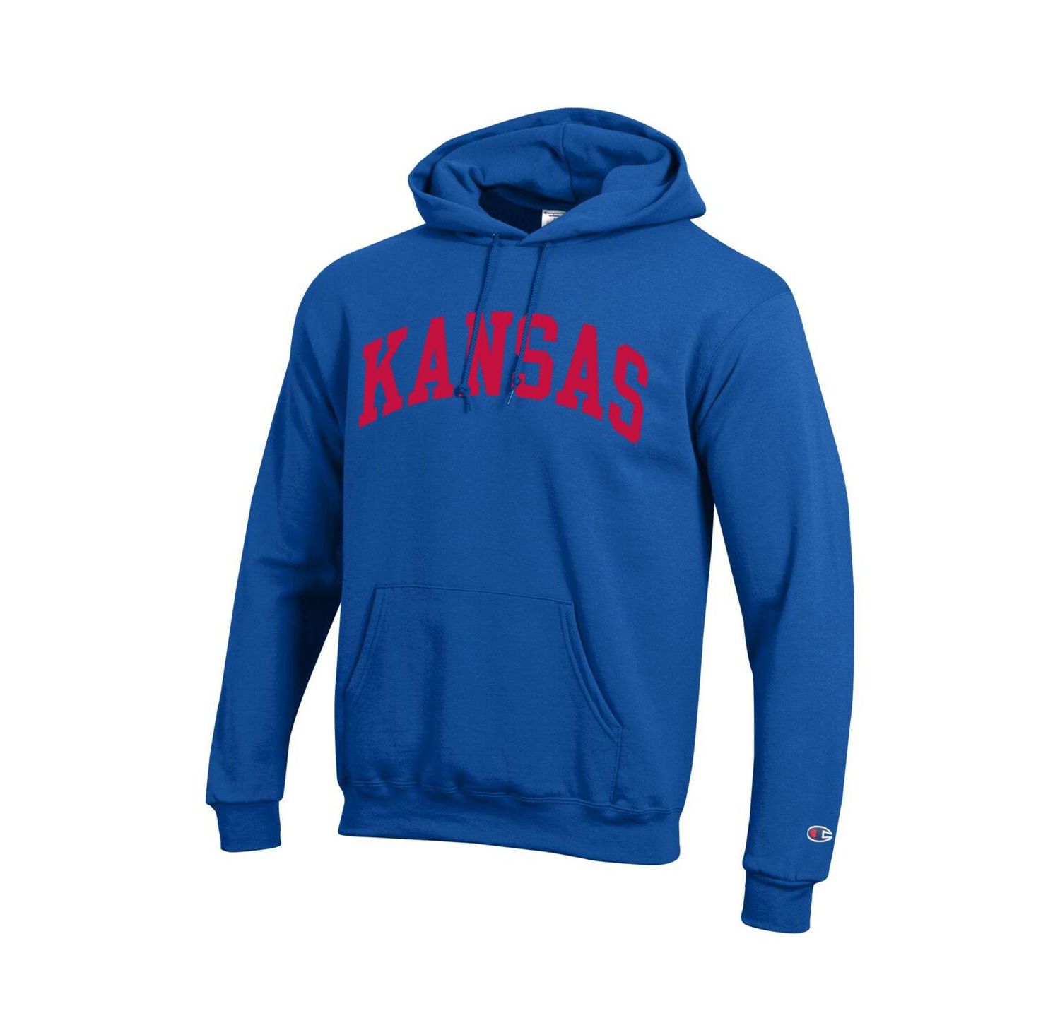 Men's Royal Kansas Jayhawks Basic Arch Fleece Pullover Hoodie