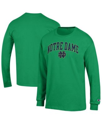 Champion - Men's Green Notre Dame Fighting Irish Arch Over Logo Long Sleeve T-Shirt