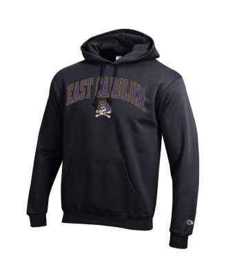 Men's Black ECU Pirates Arch Over Logo Pullover Hoodie