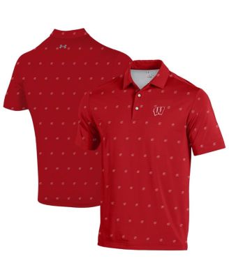 Under Armour - Men's Red Wisconsin Badgers Gameday Armourfuse Polo Shirt