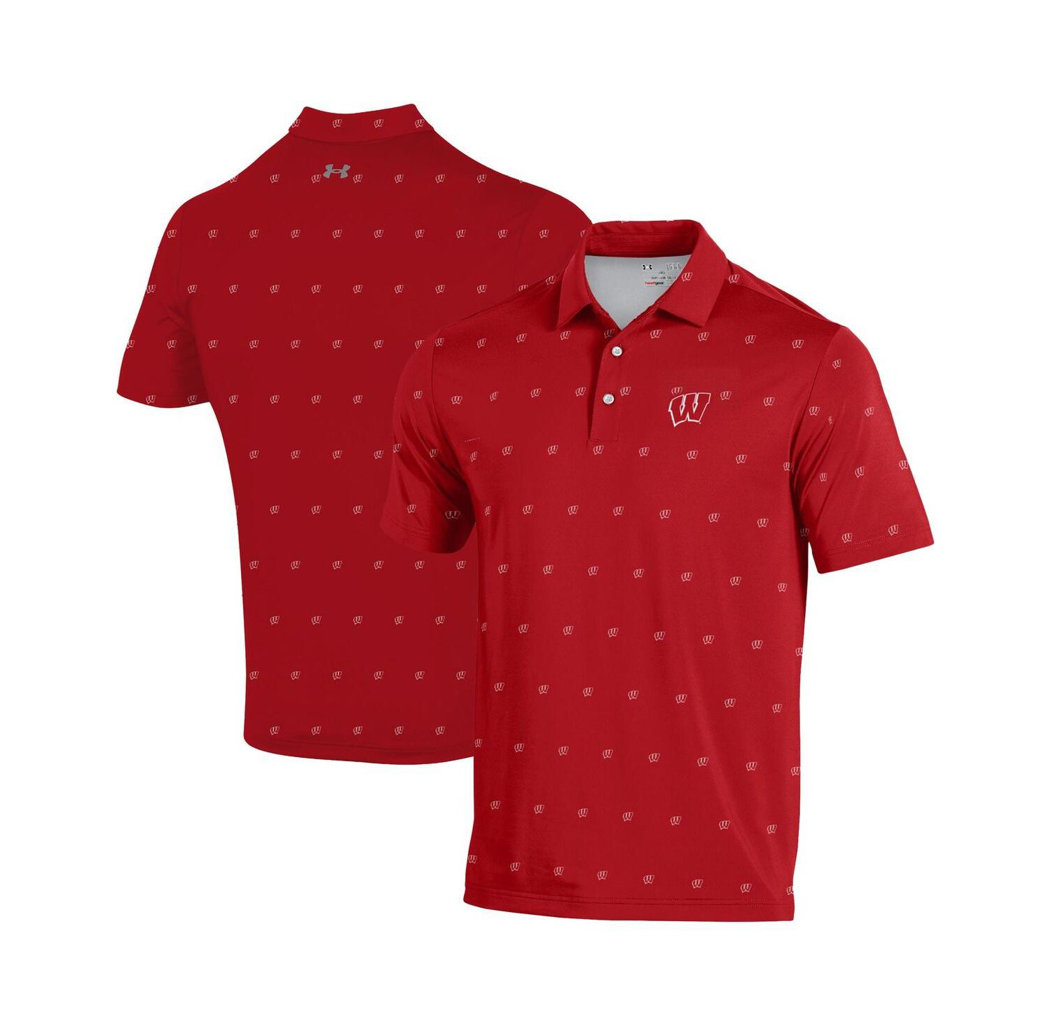 Men's Red Wisconsin Badgers Gameday ArmourFuse Polo Shirt