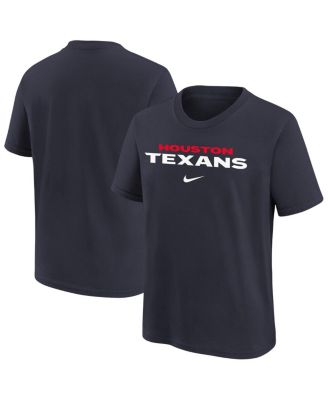 Nike - Big Boys and Girls Navy Houston Texans Team Wordmark T-Shirt