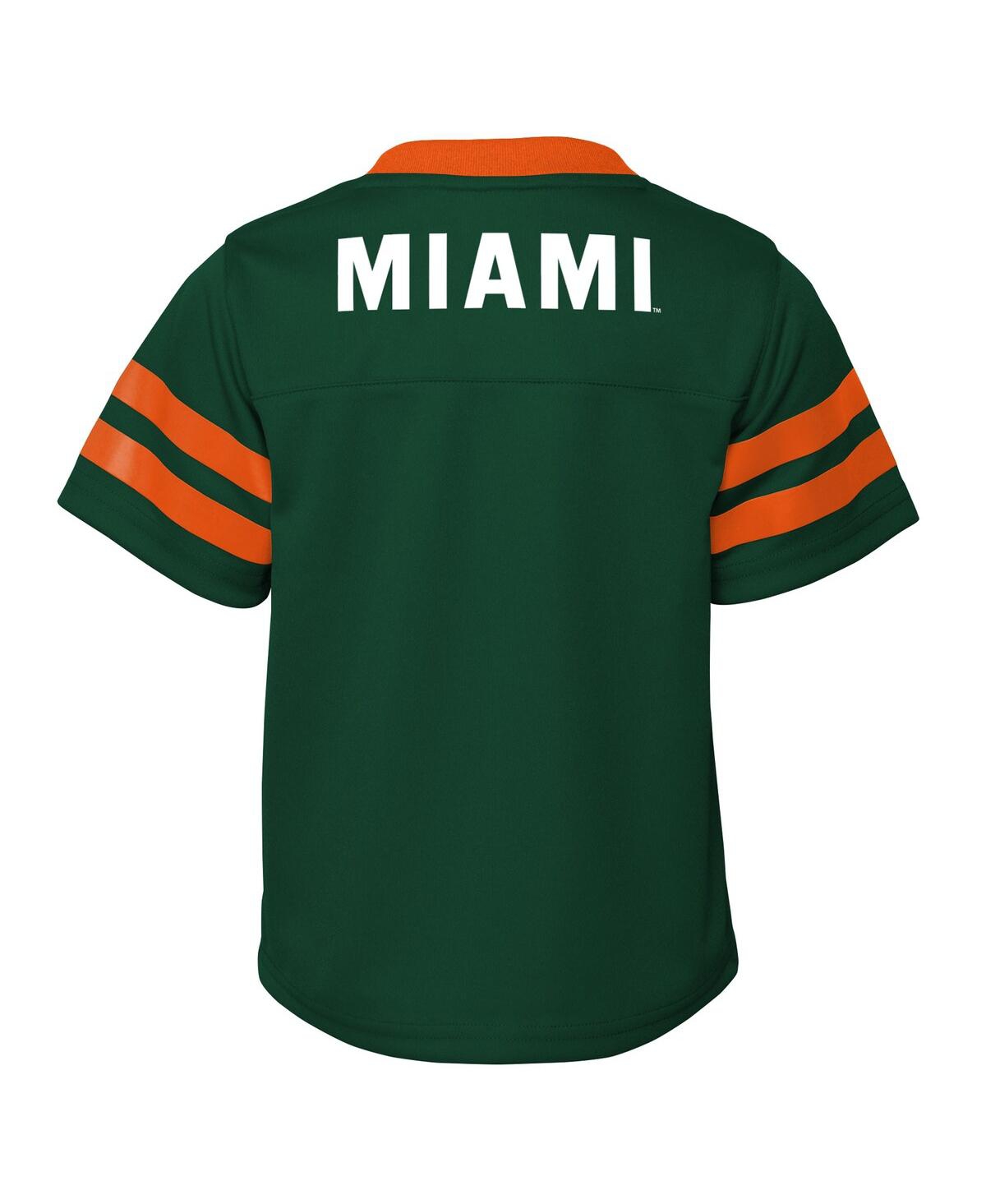 Outerstuff Toddler 2-piece Green/orange Miami Hurricanes Red Zone V-neck Top And Pants Set In Multi