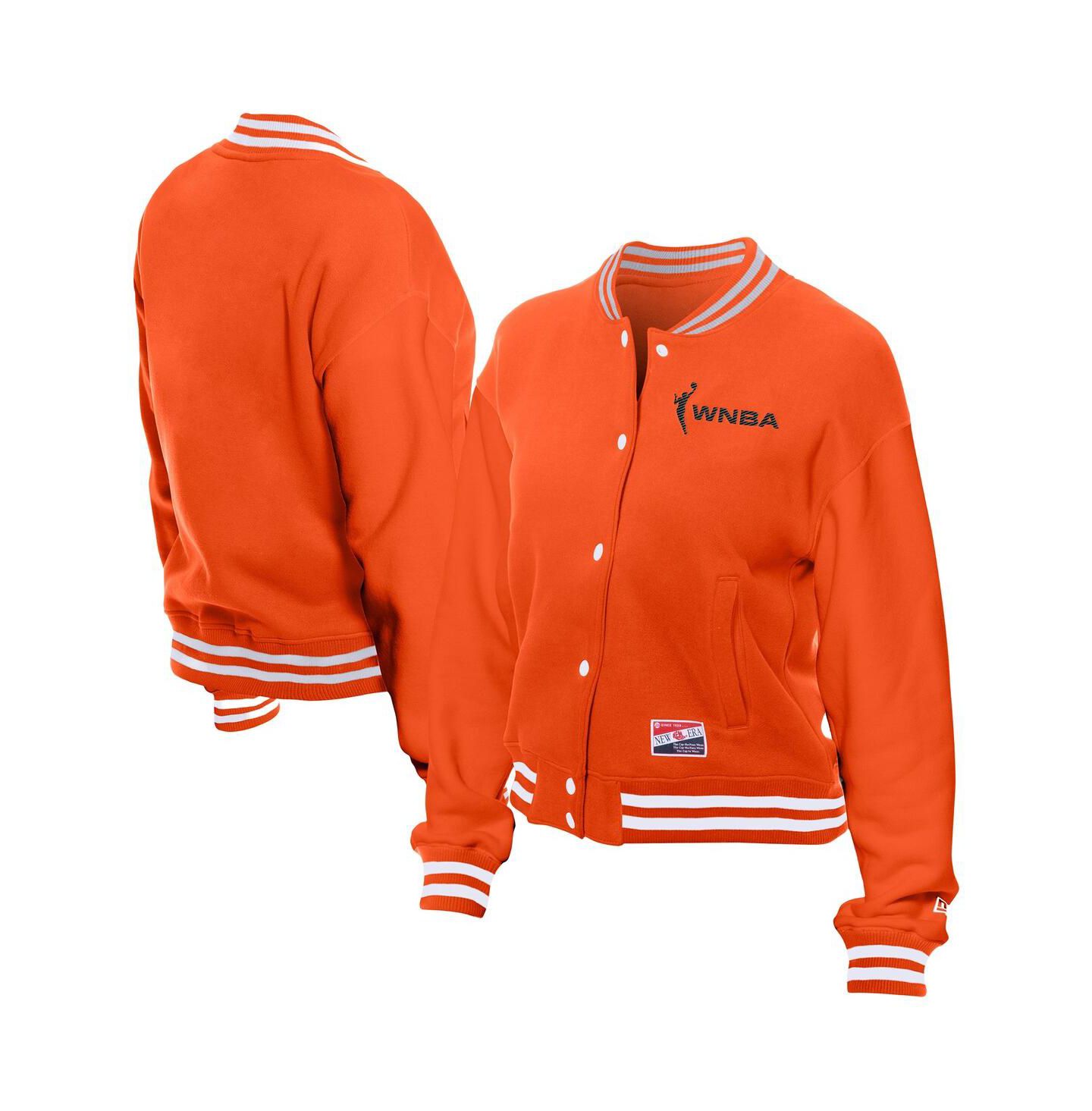 Женская куртка New Era Orange WNBA Throwback Varsity Fleece Full-Snap — фото 1