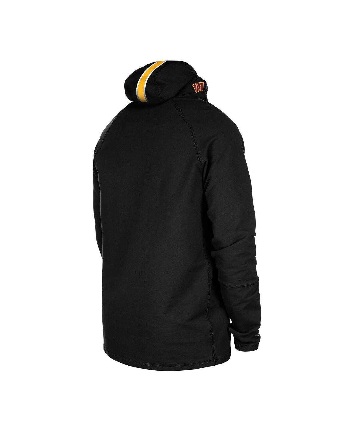 New Era Men's Black Washington Commanders Functional Fandom Balaclava Helmet Stripe Tri-blend Hoodie In Black
