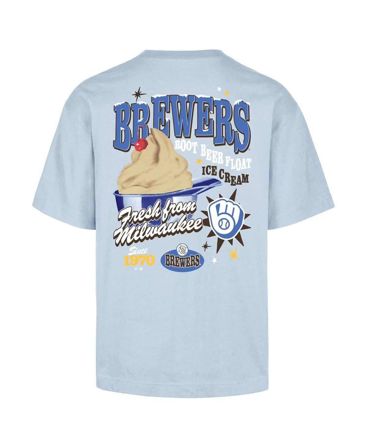 47 Brand Men's Light Blue Milwaukee Brewers Ice Cream Parlor Foundation T-shirt In Blue
