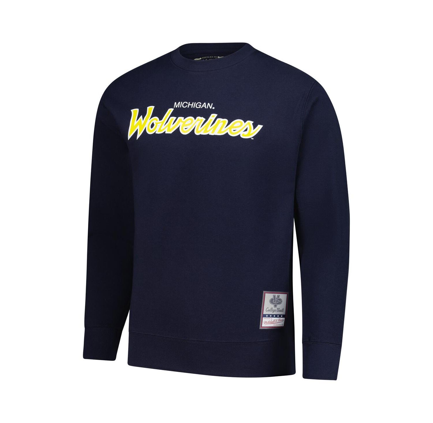 Men's Navy Michigan Wolverines Elite Script Pullover Sweatshirt