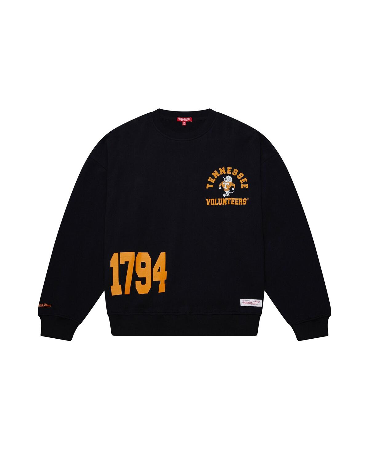 Mitchell & Ness Mitchell Ness Women's Black Tennessee Volunteers Multi-hit Crewneck Pullover Sweatshirt In Black