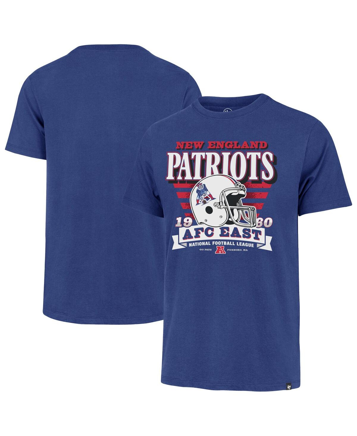 47 Brand Men's Royal New England Patriots Stripe Splash Franklin Throwback T-shirt In Blue