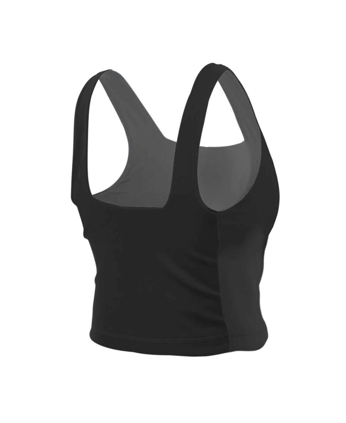 New Era Women's Black/gray Las Vegas Raiders Reversible Cropped Sport Classics Tank Top In Gray